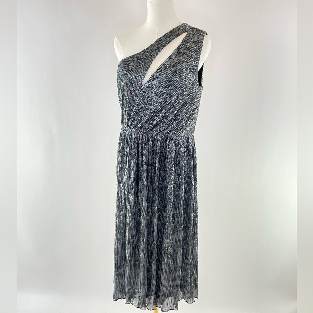 Dress the Population Kienna Metallic One Shoulder Mini Dress, Size L